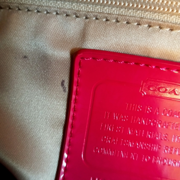 COACH  A1381 F22941 Ltd. Ed. Daisy Signature Crossbody/Tote- Khaki, Raspberry - Picture 8 of 16